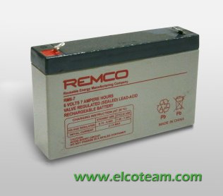 Rechargeable Lead Acid Battery 6V 7Ah REMCO RM6-7