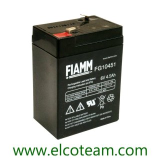 Fiamm FG10451 Batteria Ermetica al piombo 6V 4,5 Ah