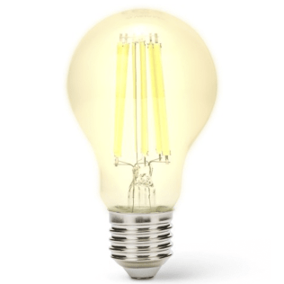 Lampadina Stile Vintage | LED a filamento, Forma a Goccia A60, 7W/1521lm, base E27, 3000K | Classe A