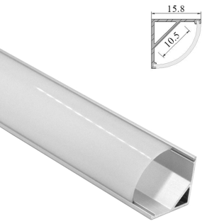 2mt Profilo Angolare in Alluminio per Strisce Led | Comprende Profilo, Copertura Bianca, Tappi, Clip Fissaggio
