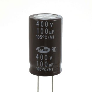 Condensatore Elettrolitico 100uF 400 Volt 105°C Samwha 18x32mm