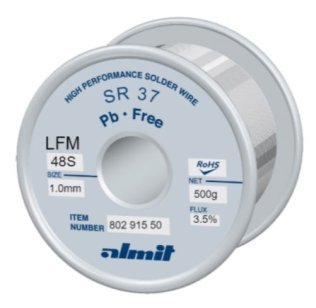 Almit 802 915 50 Lega di Stagno in Filo LFM-48-S Flux SR-37 REM1 diametro 1mm 500 grammi