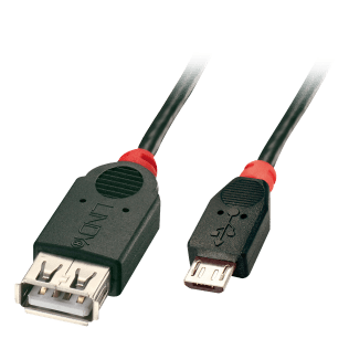 Cavo USB 2.0 OTG da Micro-B Maschio a Tipo A Femmina, 0,5m