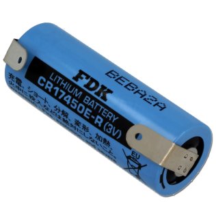 Batteria al Litio 3V formato CR17450 4/5A,CR8L con lamelle da saldatura