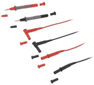 Set Puntali 4mm con cavo a banana maschio/maschio staccabile Chauvin Arnoux CAT. II 300V