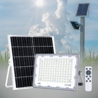 Kit Faro LED Solare da Esterno IP65 2000 lumen con pannello fotovoltaico e batteria Litio LiFePO