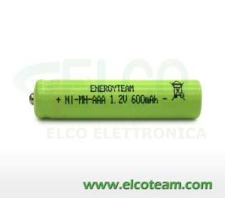 Batteria mini stilo AAA 600 MAh Ni-Mh bottone EnergyTeam