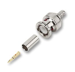 Amphenol B1121A1-ND3G-3-75 BNC 75 Ohm crimp connector for RG59 cable