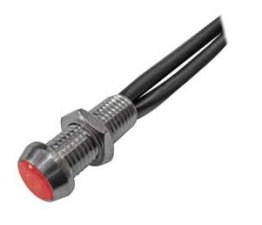 220V Neon Red Illuminated Light with 8mm diameter metal casing