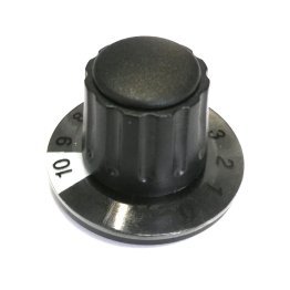 Manopola Nera Ø22mm con Indice Ø36mm Numerato 0-10 a 270°