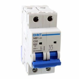 Chint NB1-63 Interruttore Magnetotermico 2P 32A 6kA Curva C 2 Moduli DIN