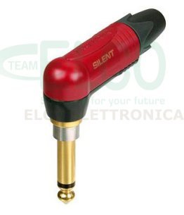 Spina Jack a pipa 90° 6,3 mm mono NEUTRIK NP2RX-AU-SILENT