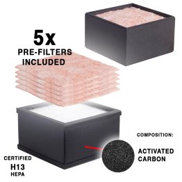 Set filtri Standard Wideband ZeroSmog Guard | Filtro principale HEPA H13 ai Carboni Attivi | + 5 Prefiltri inclusi