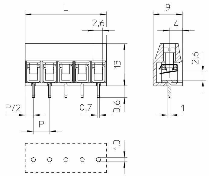 Dimensions of Stelvio CBL5 terminal blocks