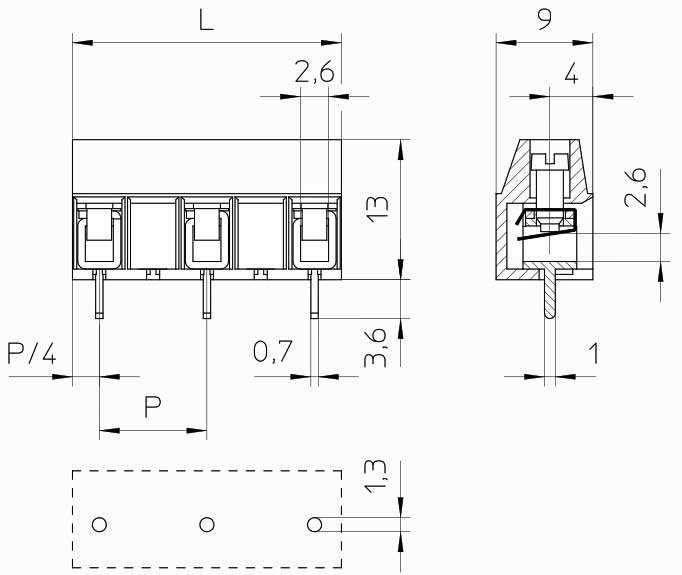 Dimensions of Stelvio CBL10 terminal blocks