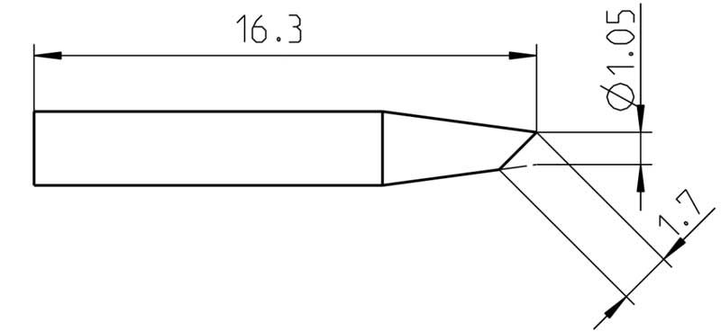 Weller RTP012BMS military standard active tip inclined cut 1.2 mm for WXPP MS- T0050102099