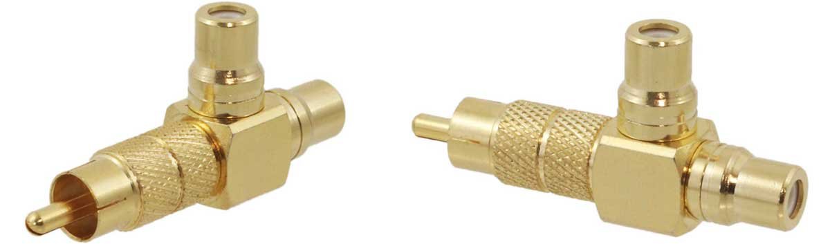 1 male - 2 female RCA splitter adapter shielded and gold-plated JR0522