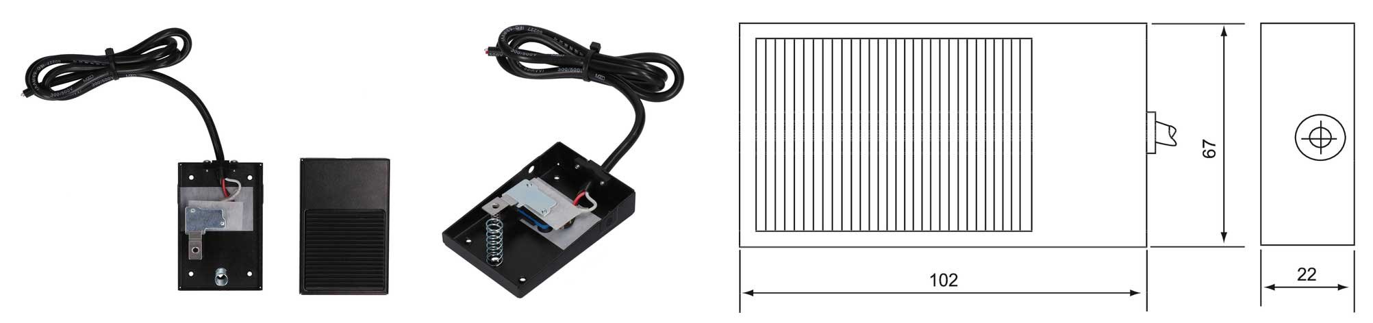 Metal foot switch (1NC / 1NO diverter) 10A 250V