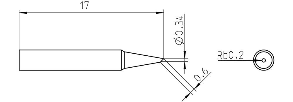 Weller RTP004B 0.4 mm bias cutting tip for WXPP soldering iron - T0050103799