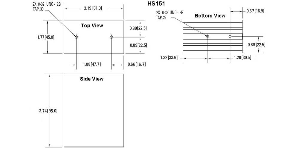 Dimensioni - Sensata Crydom HS151DR