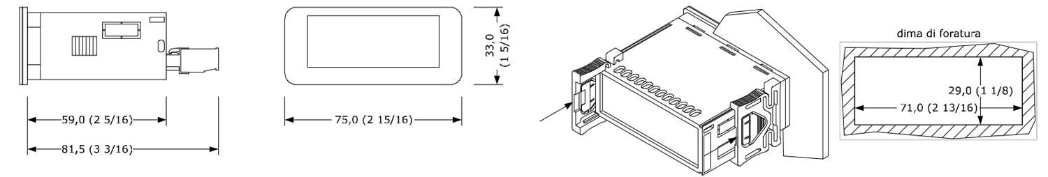 EVCO EV3 400 dimensioni