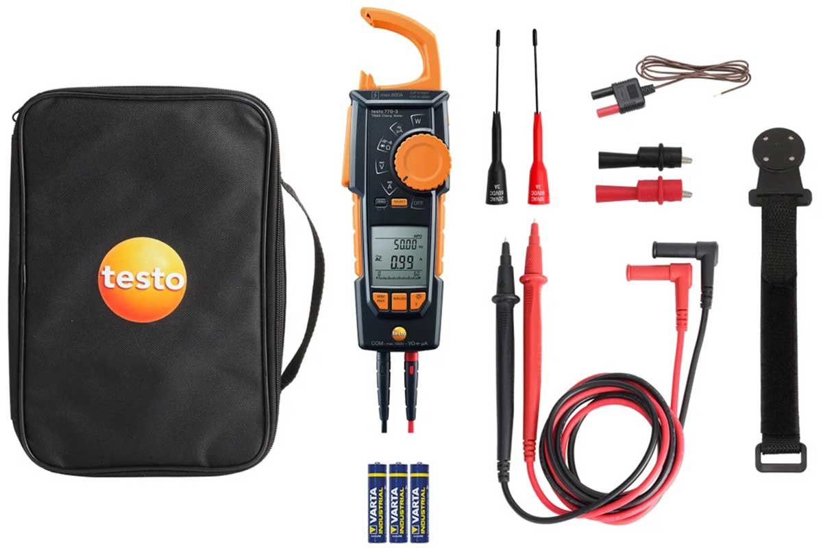 560T770-3-03 - Testo 770-3 Pinza Amperometrica 600A AC/DC a vero valore RMS con funzione wattamettro Premium Kit 0590 7703 03