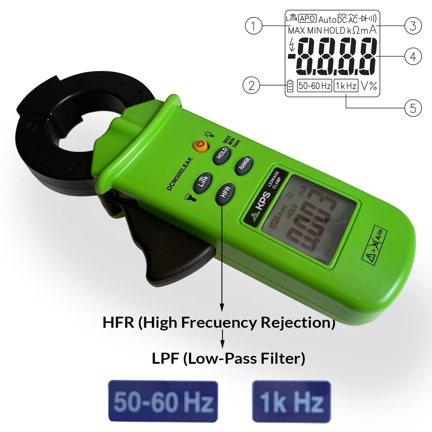560KPS-DCM300LEAK - Pinza correnti di dispersione TRMS Bluetooth - Filter