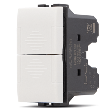 MAPAM 827B | Doppio Pulsante | 10A-250V | Compatibile BTicino LivingLight