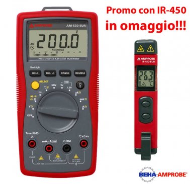 Amprobe AM-530 Multimetro Digitale + Termometro IR450