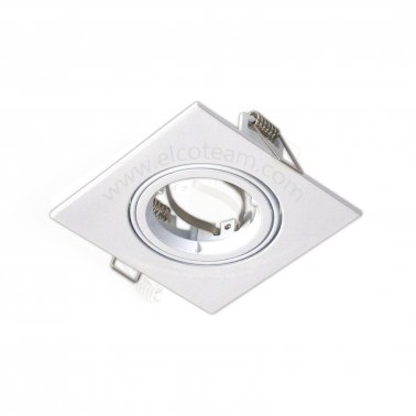 Ghiera portalampada quadrata orientabile colore bianco per lampade MR16