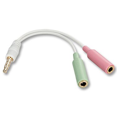 Lindy 35523 Adattatore Jack per Cuffie con Microfono