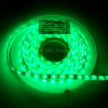 Striscia LED 5 Metri Colore Verde 12 VDC IP65 Resinata 4,8W/m