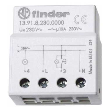 Finder 13.91.8.230.0000 Relè compatto a impulsi e impulsi temporizzato da incasso