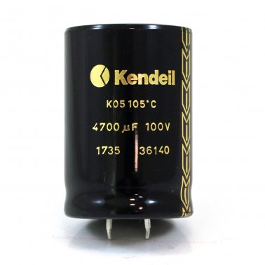 Condensatore Elettrolitico Kendeil 4700uF100V 35x50 mm 105° terminali snap-in K05100472