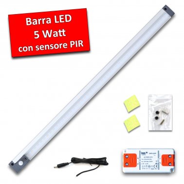 Barra LED 50cm con accensione automatica con sensore PIR per illuminazione armadi