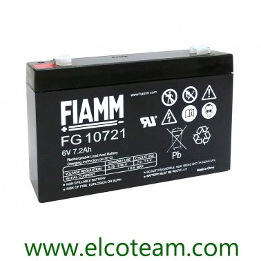 Fiamm FG10721 Batteria ermetica al piombo 6V 7,2 Ah