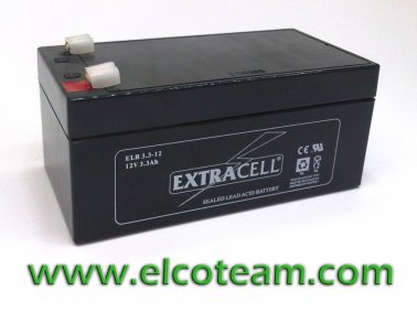 Extracell ELB 3.3-12 Batteria ricaricabile al piombo 12V 3,3Ah