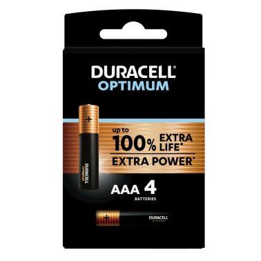Batterie Alcaline Duracell Optimum AAA Mini Stilo - Confezione 4 pile