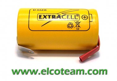 Batteria Torcia D 4.4 Ah Nickel Cadmio (NiCd) con terminale a saldare