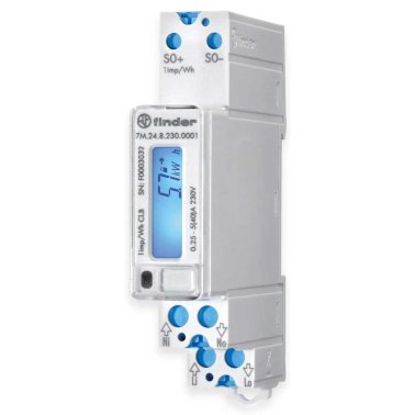 Misuratore Consumo Elettrico Contatore di Energia Digitale Finder 40A 1 modulo Finder 7M2482300001