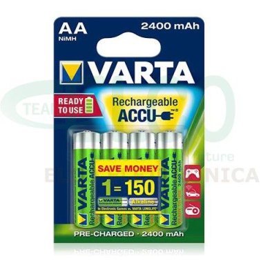 Batteria Ricaricabile VARTA stilo AA 2400mAh - Confezione 4 pezzi