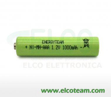Batteria mini stilo AAA 1.0 Ah Ni-Mh bottone EnergyTeam