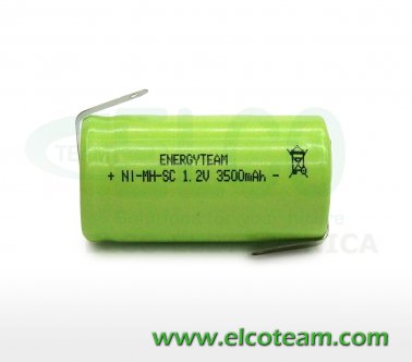 Batteria sub-mezza torcia SC 3.5Ah Ni-Mh lamella a saldare EnergyTeam
