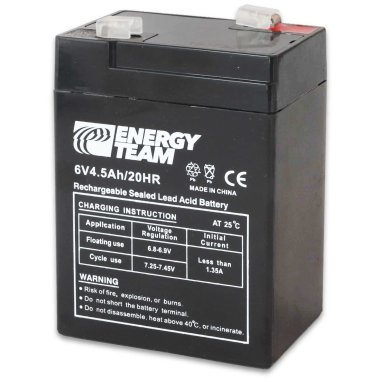 Batteria Ricaricabile al Piombo 6V 4,5Ah EnergyTeam ET6-4.5 Formato 4Ah 