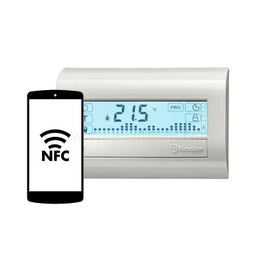 Finder 1C.81 White touchscreen programmable thermostat with NFC smartphone programming