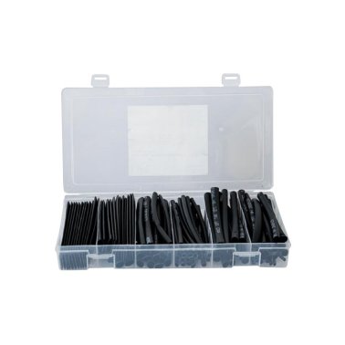 Black Heat Shrink Tubing Box 100 Mixed Pieces