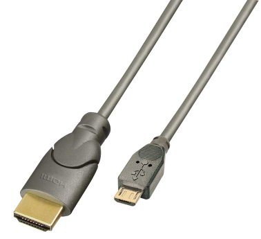 Lindy 41567 USB Micro 2.0 HDMI MHL Active Cable 2 meters