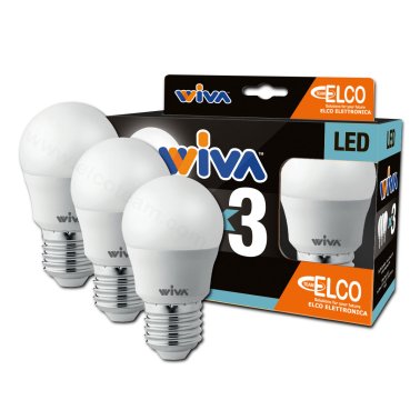 Promo Pack 3 Lampade Led Sfera 7W attacco E27 4000K Wiva 12101007