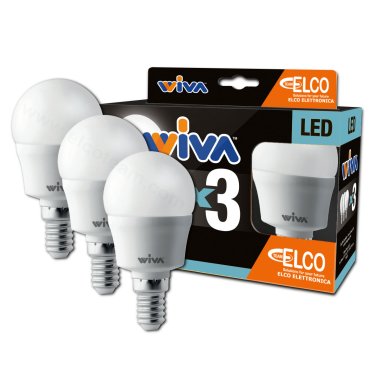 Promo Pack 3 Lampade Led Sfera 7W attacco E14 4000K Wiva 12101005