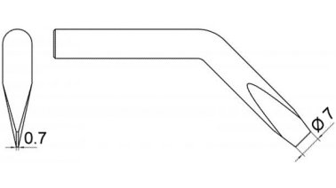 Weller 4SPI80232 curved tip 7mm screwdriver cut